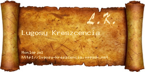 Lugosy Kreszcencia névjegykártya